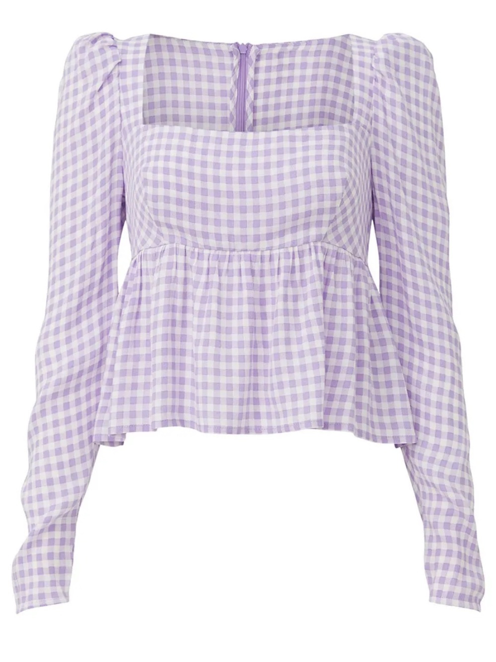 AFRM REVOLVE Lavender Gingham Hough Top